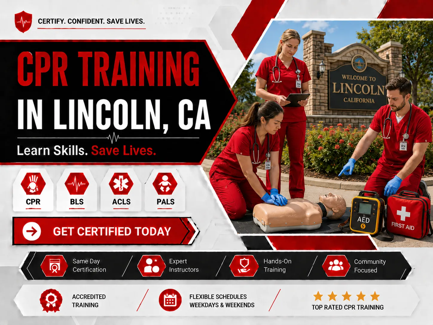 Emergency response CPR and BLS training in Lincoln, California
